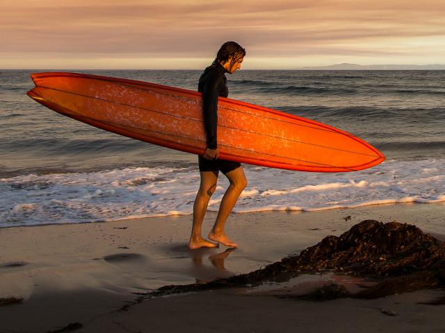 Surfer at Campus Point. Credit: Matt Perko